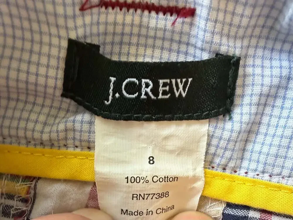 J. Crew Madras Plaid Patchwork Cotton Mini Skirt
